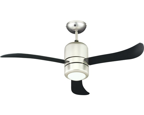 Stropný ventilátor Madeira Basmont, Ø 112 cm, nikel, s osvetlením