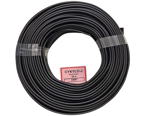 Kábel CYKYLO-J 3Cx1,5mm² čierny 25 m