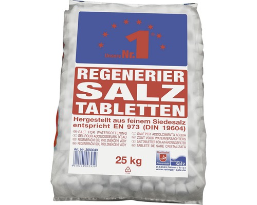 Tabletová regeneračná soľ pre zmäkčovanie vody 25 kg