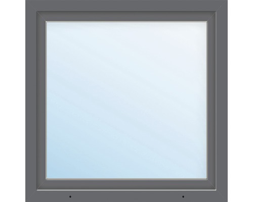 Plastové okno jednokrídlové ARON Basic biele/antracitové 1000 x 1000 mm DIN ľavé