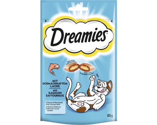 Maškrty pre mačky Dreamies s lososom 60 g