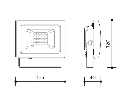 LED reflektor SMD IP65 20W 1800lm 4000K šedý