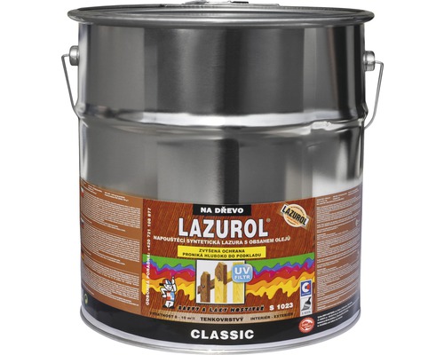 Univerzálna lazúra na drevo Lazurol Classic S1023 Farby a laky Hostivař mahagón 9 l
