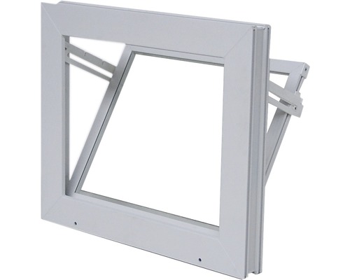 Sklopné pivničné okno plast biele 600x600 mm s izolačným sklom