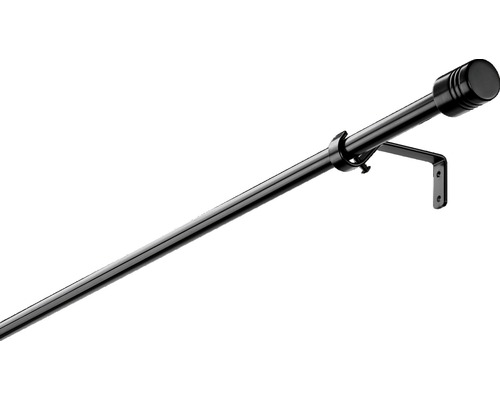 Záclonová tyč SoleVito teleskopická čierna Ø 16 mm, 100-200 cm