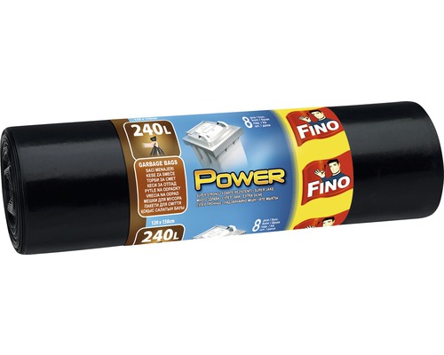 Vrecia na odpad Fino Power 240 l 8 ks čierne