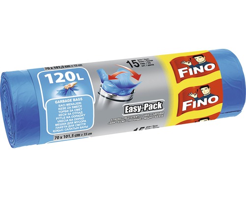 Vrecia na odpadky FINO Easy pack modré 15x120 l
