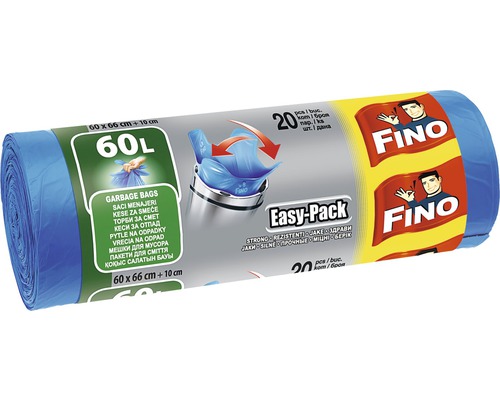 Vrecia na odpadky FINO Easy pack modré 20x60 l