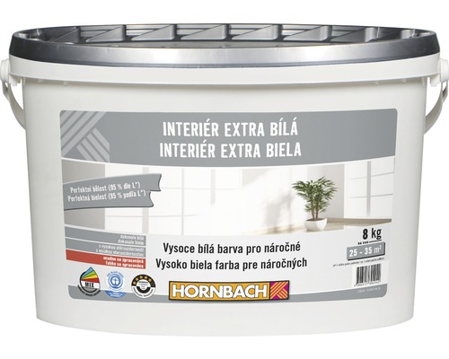 Farba na stenu Hornbach Interiér Extra Biela 8 kg