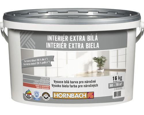 Farba na stenu Hornbach Interiér Extra Biela 16 kg