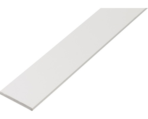 Tyč plochá plast biela 30x3 mm 2,6 m