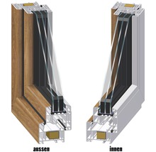 Plastové okno jednokrídlové ARON Basic biele/zlatý dub 900 x 900 mm DIN ľavé-thumb-3
