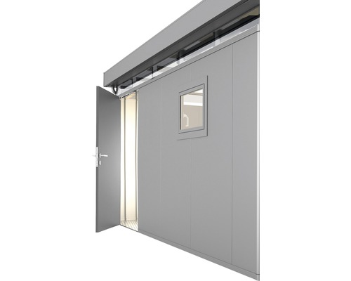 Prídavné dvere 95x200 cm ľavé pre záhradné domčeky Biohort CasaNova strieborné metalické