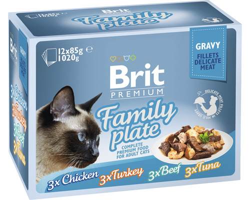 Kapsička pre mačky Brit Premium Family Plate Gravy 12x85 g