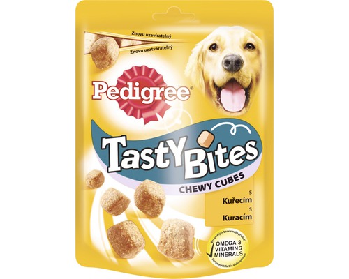 Maškrty pre psov PEDIGREE Tasty Bites Chewy Cubes 130 g