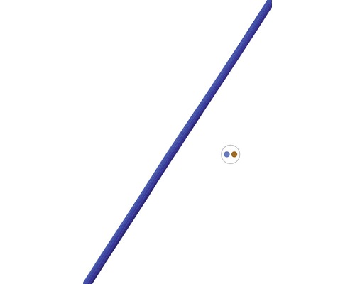Textilný kábel 2x0,75 modrý, metrážový sortiment-0