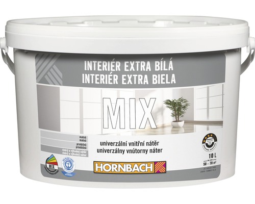 Farba Hornbach Interiér Extra Biela 10 l, báza A