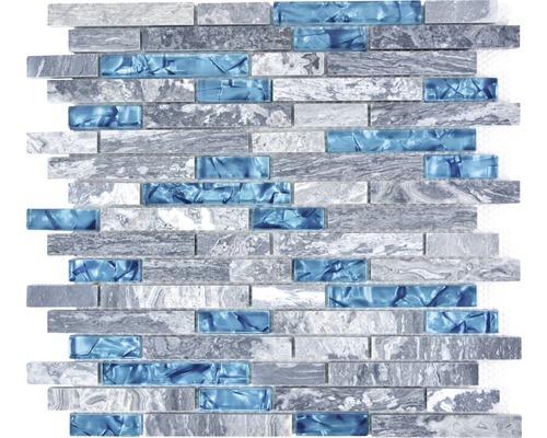 Sklenená mozaika s prírodným kameňom MV688 30x30 cm