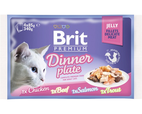 Kapsičky pre mačky Brit Premium Dinner Plate Jelly 4x85 g