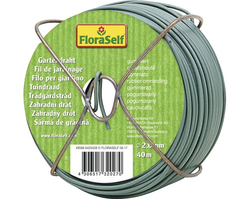 Záhradný drôt FloraSelf pogumovaný Ø 2 mm 40 m zelený