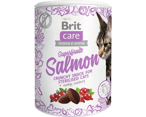 Maškrty pre mačky Brit Care Cat Snack Superfruits Salmon 100 g