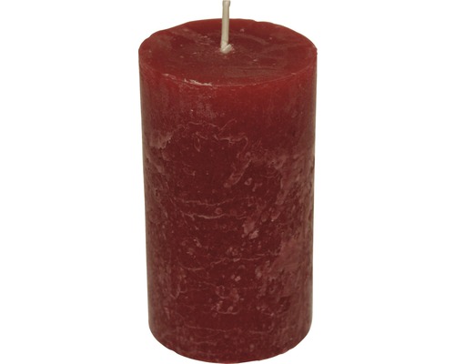 Vianočná sviečka valec rustikálna Ø6,8x12 cm červená
