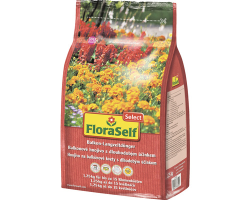 Dlhodobé hnojivo pre balkónové rastliny FloraSelf Select 1,25 kg