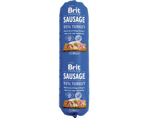 Maškrta pre psov Brit Premium Sausage Turkey 800 g