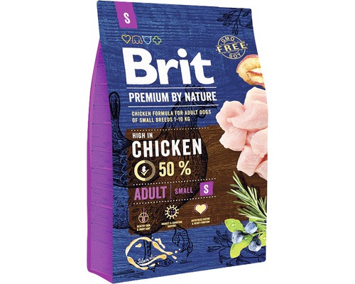 Granule pre psov Brit Premium by Nature Adult S 3 kg
