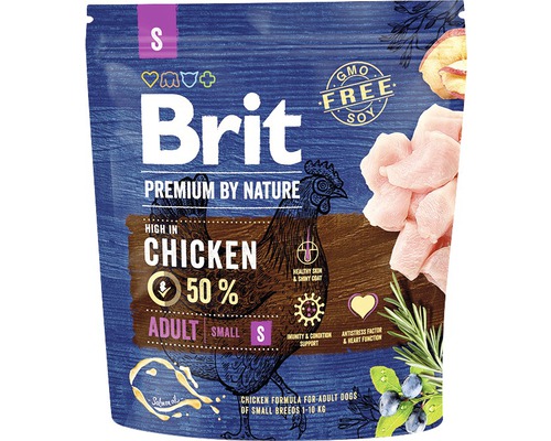 Granule pre psov Brit Premium by Nature Adult S 1 kg