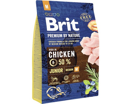Granule pre psov Brit Premium by Nature Junior M 3 kg-0