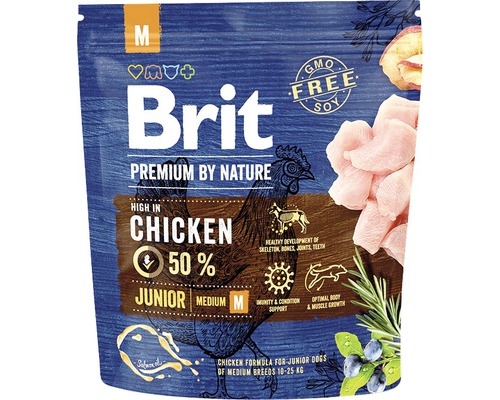 Granule pre psov Brit Premium by Nature Junior M 1 kg