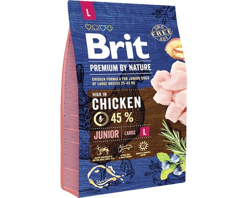 Granule pre psov Brit Premium by Nature Junior L 3 kg-0