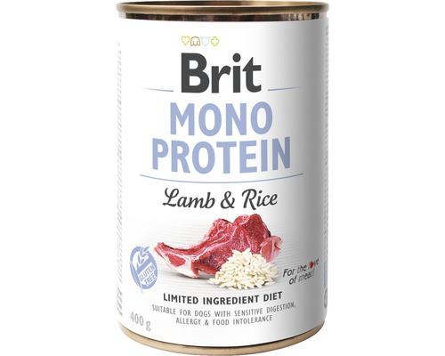 Konzerva pre psov Brit Mono Protein Lamb & Rice 400 g-0
