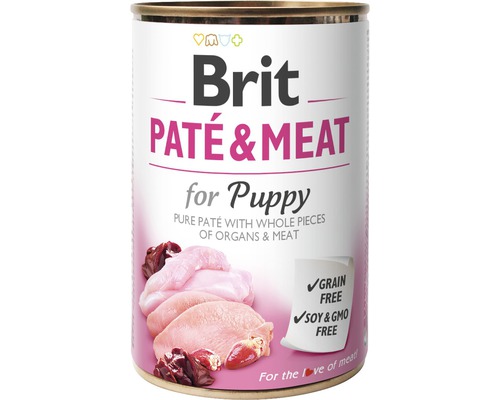 Konzerva pre psov Brit Paté & Meat for Puppy 400 g