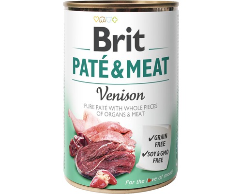 Konzerva pre psov Brit Paté & Meat Venison 400 g-0