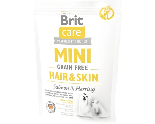 Granule pre psov Brit Care Mini Grain Free Hair & Skin 0,4 kg