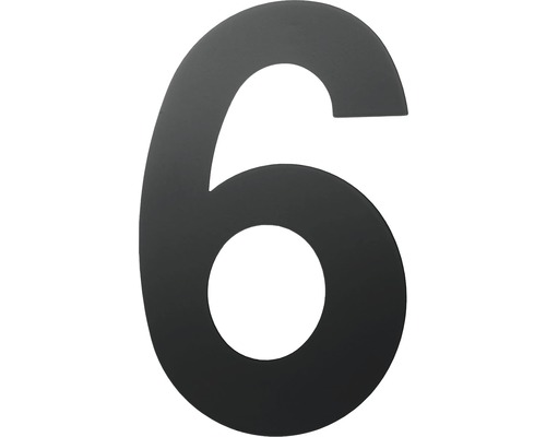 Domové číslo "6" čierne 15 cm