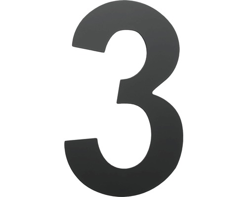Domové číslo "3" čierne, výška 15 cm