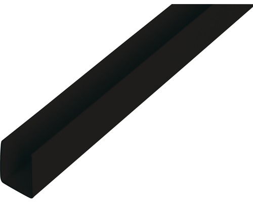 U profil PVC čierny 10x18x10x1 mm, 1 m