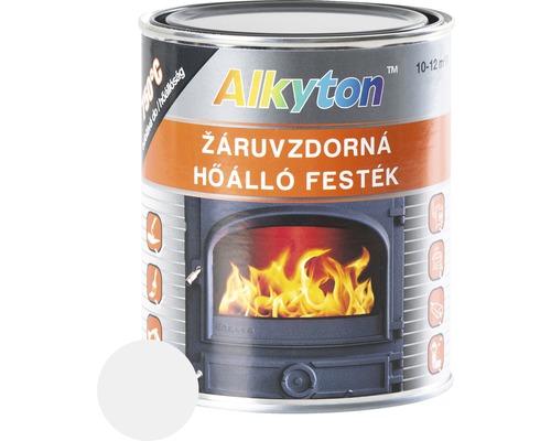 Žiaruvzdorná vypaľovacia farba na vykurovacie telesá Alkyton 750°C 0,25 l strieborná