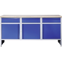 Pracovný stôl 177 B 1.0 Industrial, 770 x 880 x 700 mm, 3 dvierka, 3 zásuvky, sivá/modrá-thumb-0