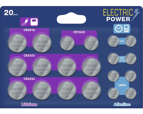 Gombíková batéria VARTA Electric Power Button, sada 20 kusov