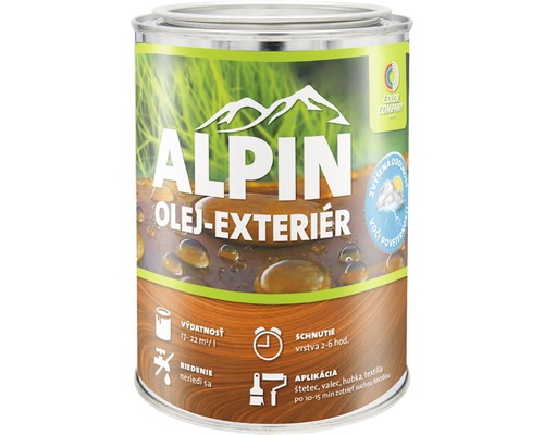 Olej na drevo Alpin exteriér bezfarebný 0,5 l