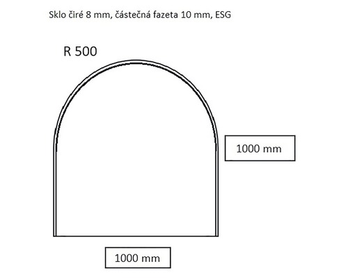 Ochranné sklo hr. 8 mm pod kachle 100x100 cm