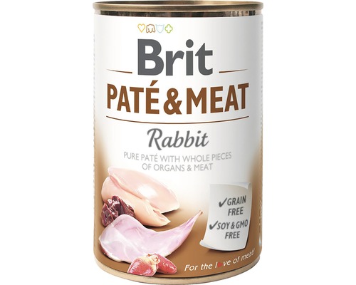 Konzerva pre psov Brit Paté & Meat Rabbit 400 g-0