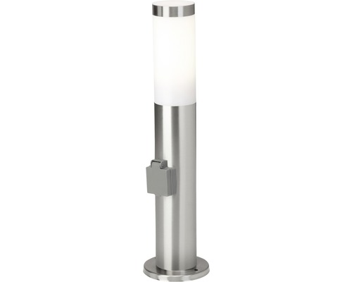 Stĺpikové svietidlo Lalumi DODY IP44 E27 1x10W nerezová oceľ so zásuvkou