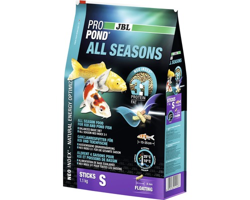 Krmivo pre malé koi ryby a celoročné ryby v jazierku JBL ProPond All Seasons S 1,1 kg