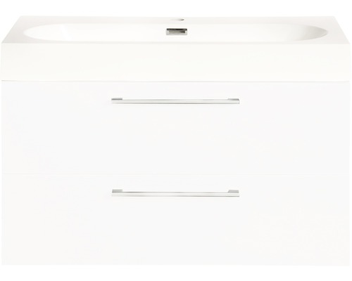 Kúpeľňová skrinka s umývadlom Differnz Somero lesklá biela 57x60x38 cm