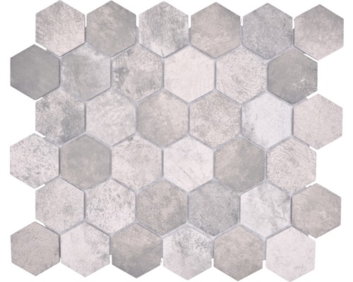 Keramická mozaika HX Curio ZDG šesťuholník 32,5x28,1 cm sivá